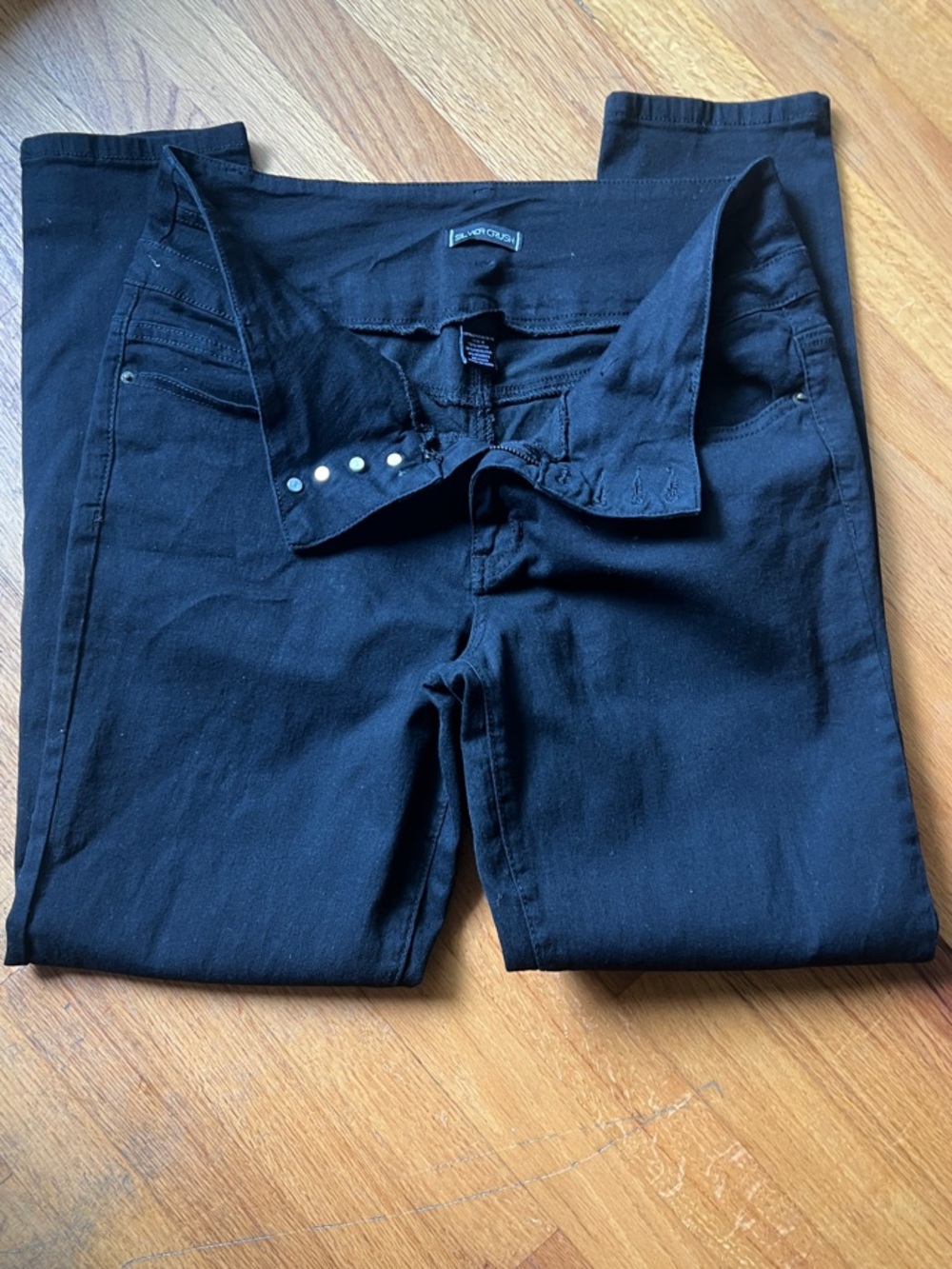 Sliver Crush Black Stretch Skinny Jeans Sz 15